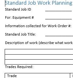 Standard Job Plan Form (English version)