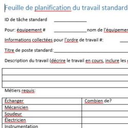 Formulaire de plan de travail standard (version française)